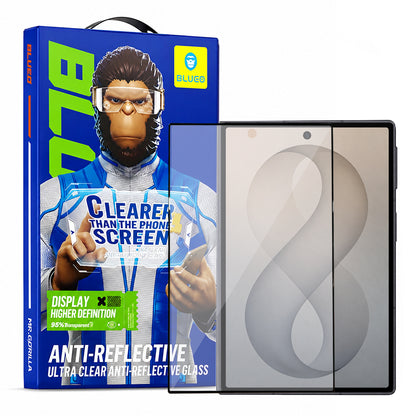 Blueo Anti-Reflective HD Exterior Screen Protector for Samsung Galaxy Z Fold8 F976, Tempered Glass, Full Glue, Black