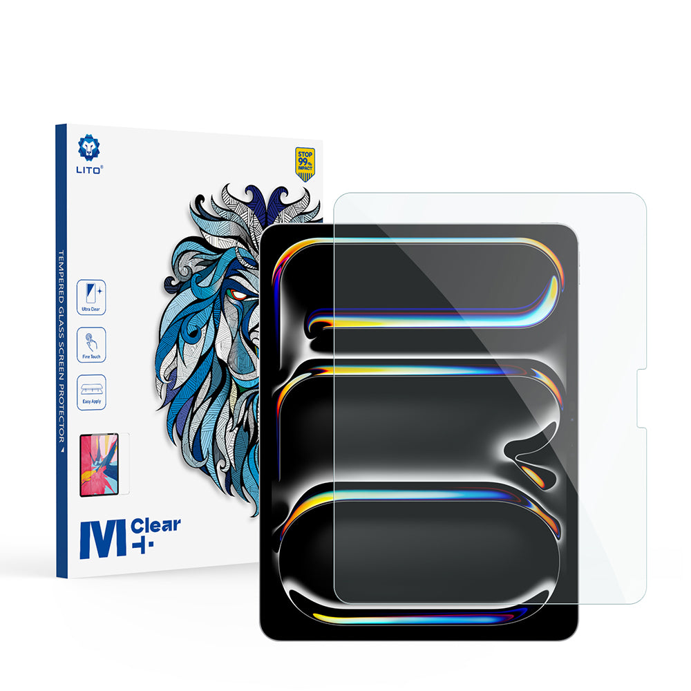 Lito Classic Screen Protector Film for Apple iPad Air 13 (2026) / Pro 13 (2025), Tempered Glass, Full Glue, 2.5D