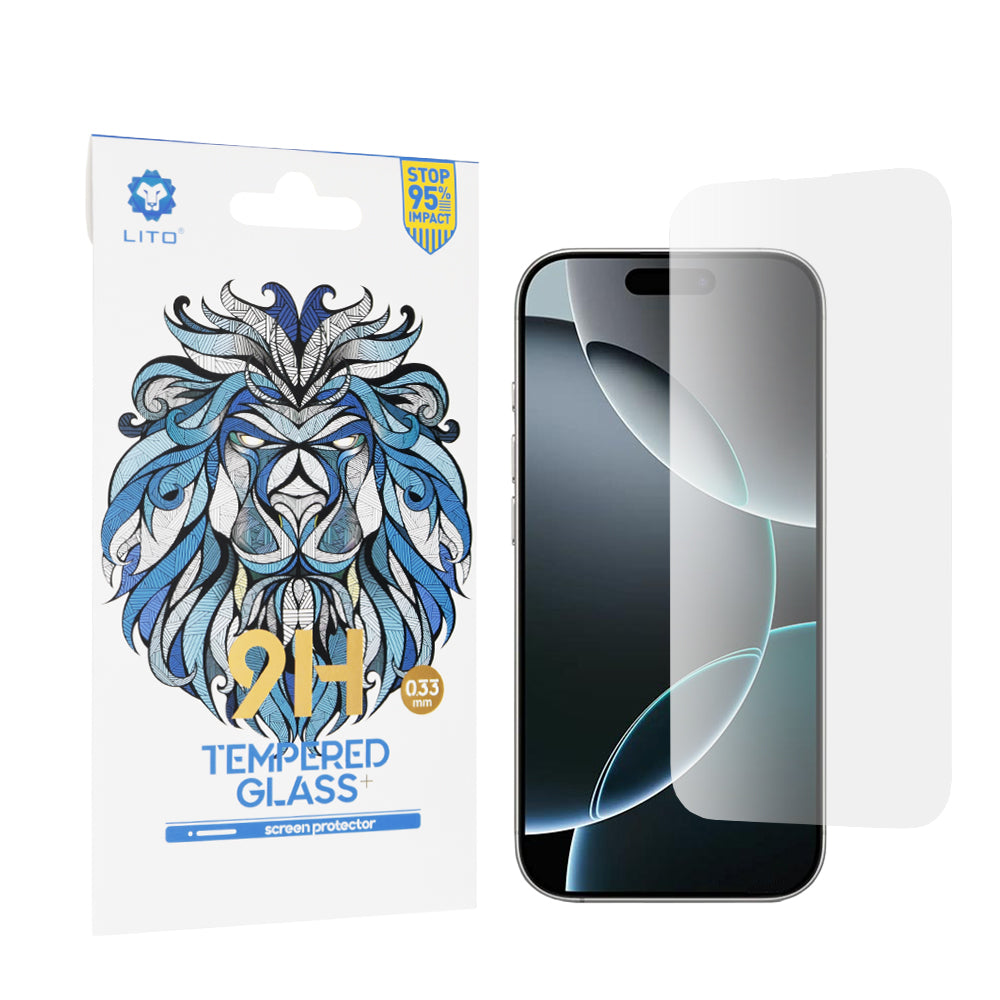 Lito Classic Screen Protector for Apple iPhone 16 Pro, Tempered Glass, Full Glue, 2.5D
