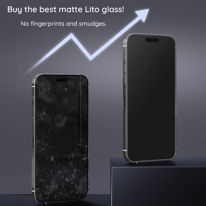Matte Screen Protector Lito HD Pro for Apple iPhone 16 Plus, Tempered Glass, Full Glue, Black