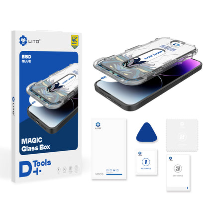 Matte Screen Protector Lito Magic Glass Box D+ Tools for Apple iPhone 16 Plus, Tempered Glass, Full Glue