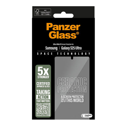 PanzerGlass Ultra-Wide Ceramic EasyAligner Screen Protector for Samsung Galaxy S25 Ultra S938, Tempered Glass, Full Glue