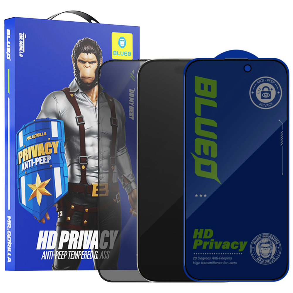 Blueo Anti-Peep Privacy Screen Protector for Apple iPhone 11 Pro / XS / X, Tempered Glass, Full Glue