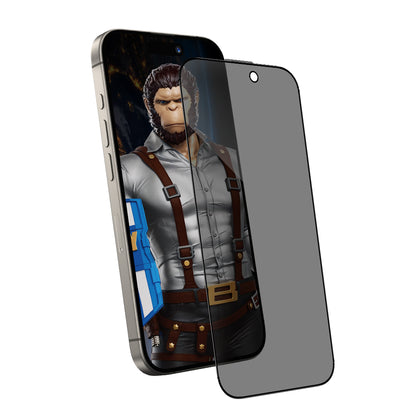 Blueo Anti-Peep Privacy Screen Protector Film for Apple iPhone 15 Pro Max, Tempered Glass, Full Glue