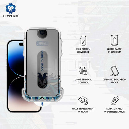 Privacy Screen Protector Film Lito Magic Glass Box D+ Tools for Apple iPhone 12 / 12 Pro, Tempered Glass, Full Glue