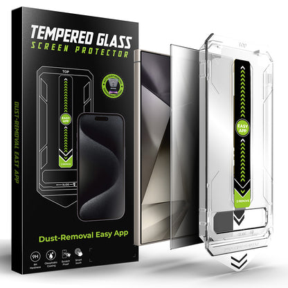 Privacy Screen Protector Techsuit TitanGlass CrystalHD for Samsung Galaxy S24 Ultra S928, Tempered Glass, Full Glue