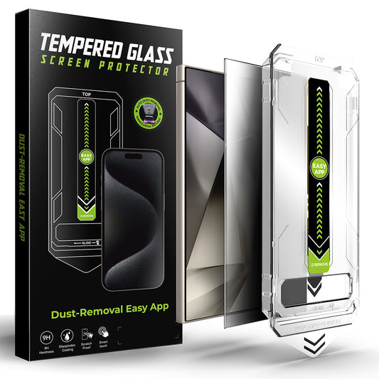 Privacy Screen Protector Techsuit TitanGlass CrystalHD for Samsung Galaxy S24 Ultra S928, Tempered Glass, Full Glue