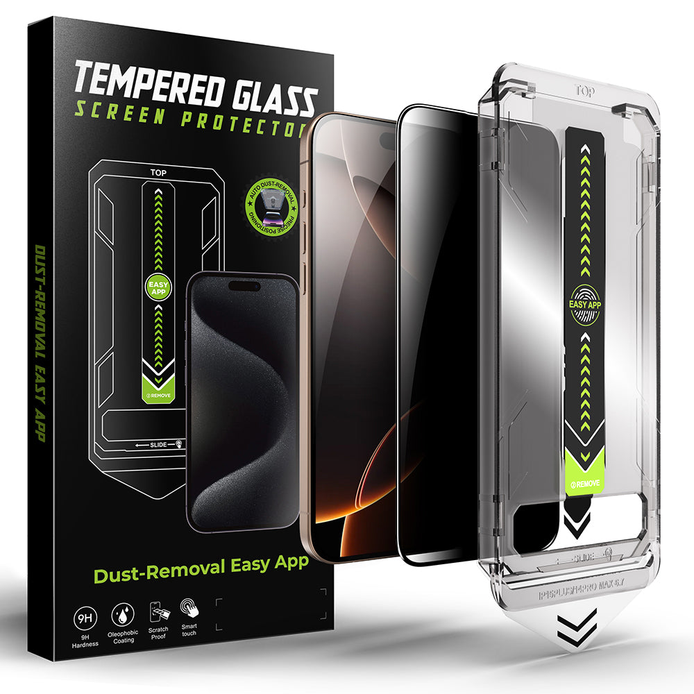 Privacy Screen Protector Techsuit TitanGlass for Apple iPhone 14 Pro Max, Tempered Glass, Full Glue