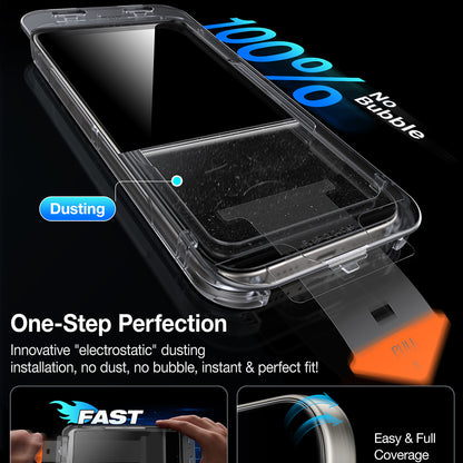 Privacy Screen Protector Torras GlassGo Install Master for Apple iPhone 16 Pro Max, Tempered Glass, Full Glue
