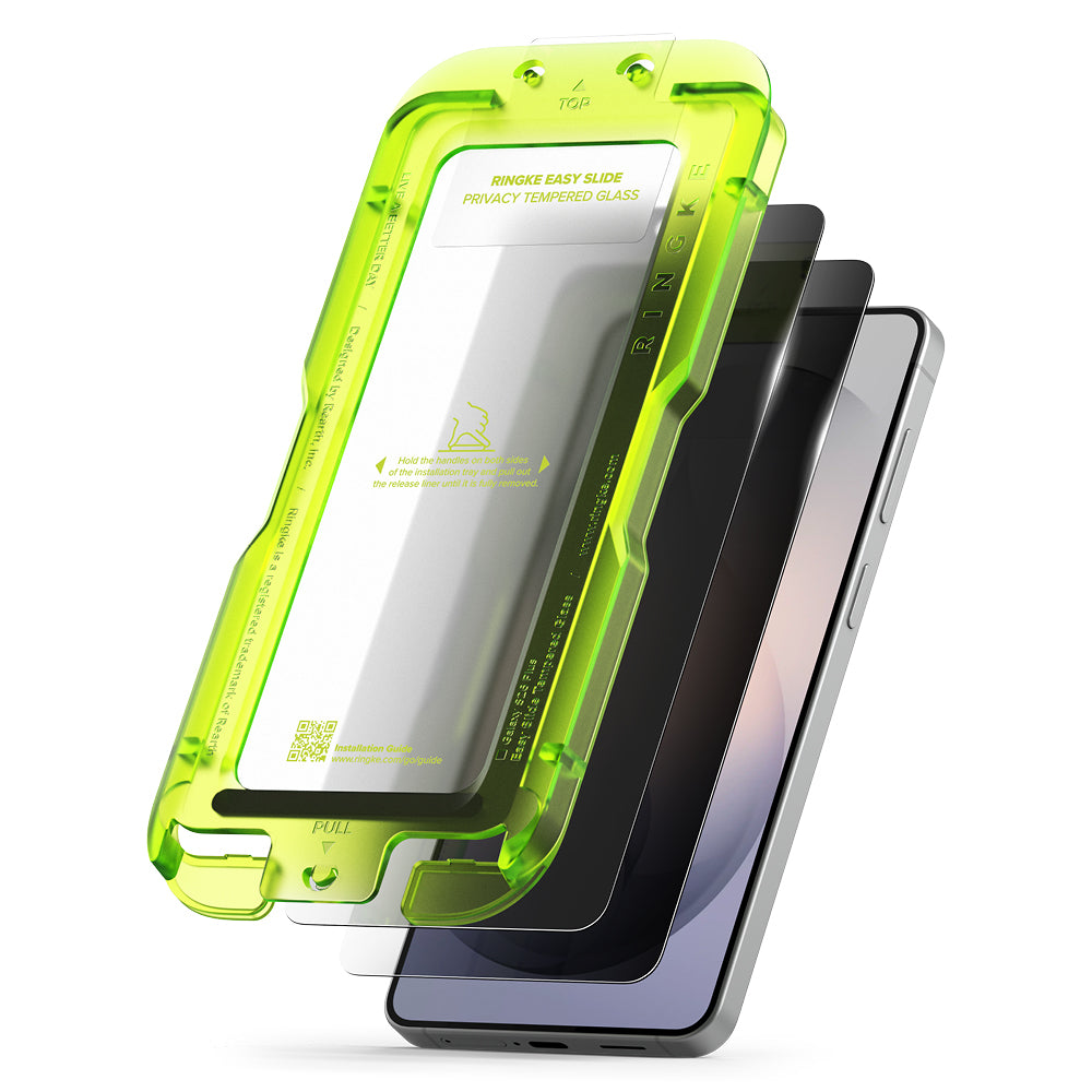 Ringke Easy Slide Screen Protector for Samsung Galaxy S26 Plus, Tempered Glass, Full Glue, Set of 2 Pieces, Black