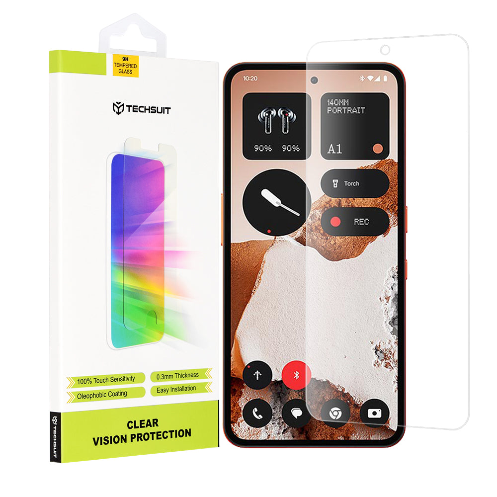 Techsuit Clear Vision Screen Protector for Nothing CMF Phone 2 Pro, Tempered Glass, Full Glue