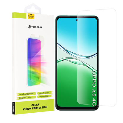 Techsuit Clear Vision Screen Protector for Oppo A5 4G, Tempered Glass, Full Glue
