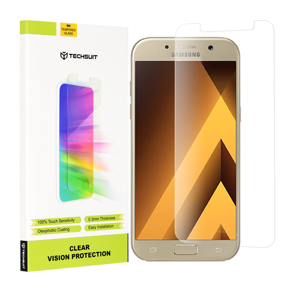 Techsuit Clear Vision Screen Protector for Samsung Galaxy A5 (2017) A520, Tempered Glass, Full Glue