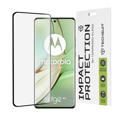Techsuit Screen Protector for Motorola Edge (2023) / Edge 40, Tempered Glass, Full Glue, 111D, Black