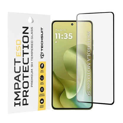 Techsuit Screen Protector Film for Motorola Moto G86 Power / G86, Tempered Glass, Full Glue, Black