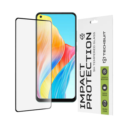 Techsuit Screen Protector for Oppo A78 4G, Tempered Glass, Full Glue, 111D, Black