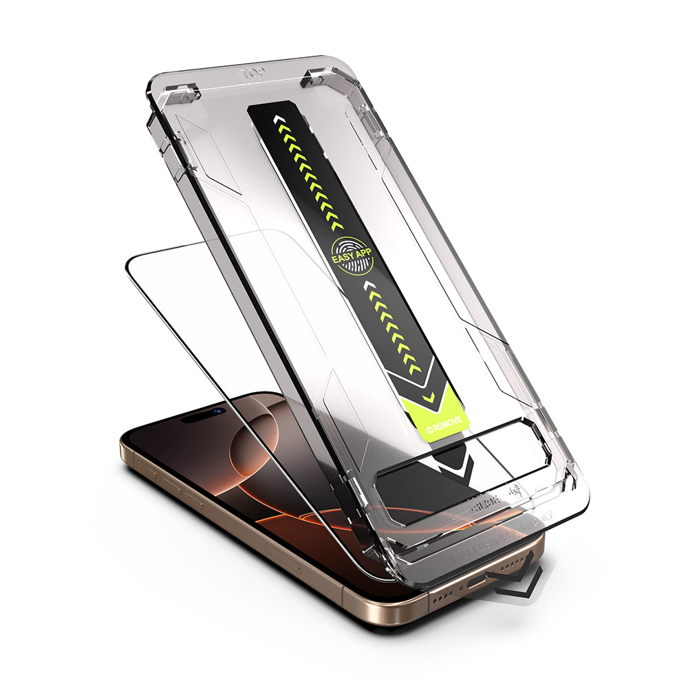 Techsuit TitanGlass Screen Protector for Apple iPhone 12 / 12 Pro, Tempered Glass, Full Glue, Black
