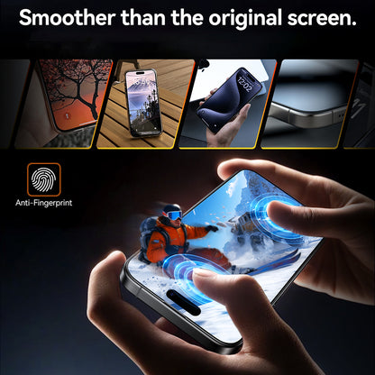 Torras GlassGo Install Master Screen Protector for Apple iPhone 16 Pro Max, Tempered Glass, Full Glue, Black