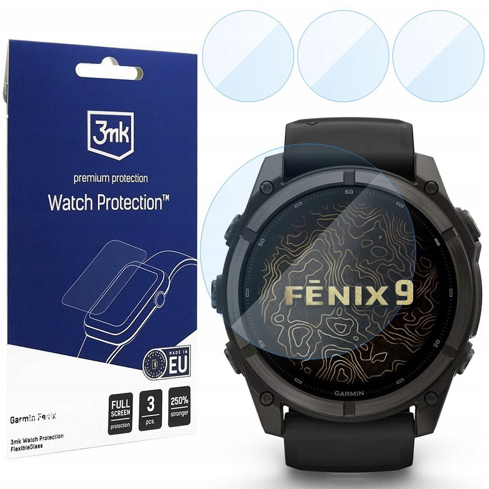 3MK FlexibleGlass Protective Film for Garmin Fenix 9 51mm, Set of 3 pieces, Flexible Glass