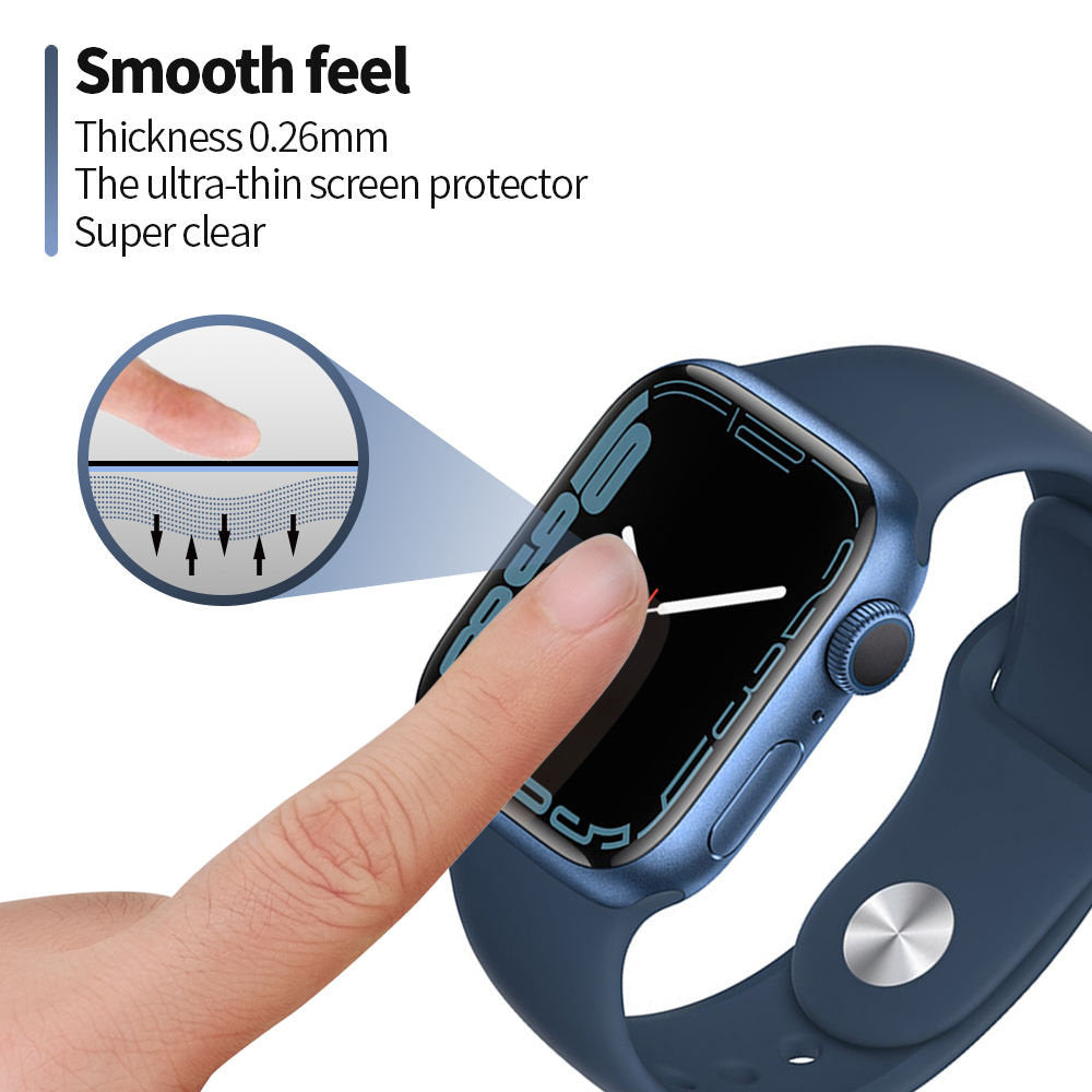 Blueo High Molecule Protective Film for Apple Watch 44mm Series, Tempered Glass, Black