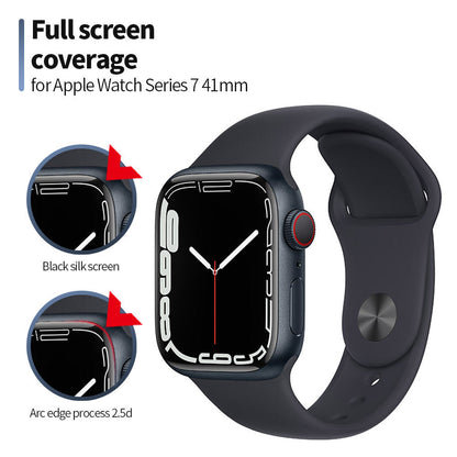 Blueo High Molecule Protective Film for Apple Watch 8 / 7 41mm Series, Tempered Glass, Black