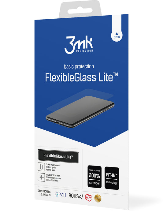 Screen Protector 3MK FlexibleGlass Lite for Apple iPhone 16e / 14 / 13 Pro / 13, Flexible Glass, Full Glue