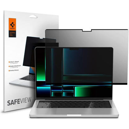 Spigen Safe View Magnetic Privacy Screen Protector for Apple MacBook Pro 14inch (2022) / (2024) / (2023) / (2021), Plastic AFL06158