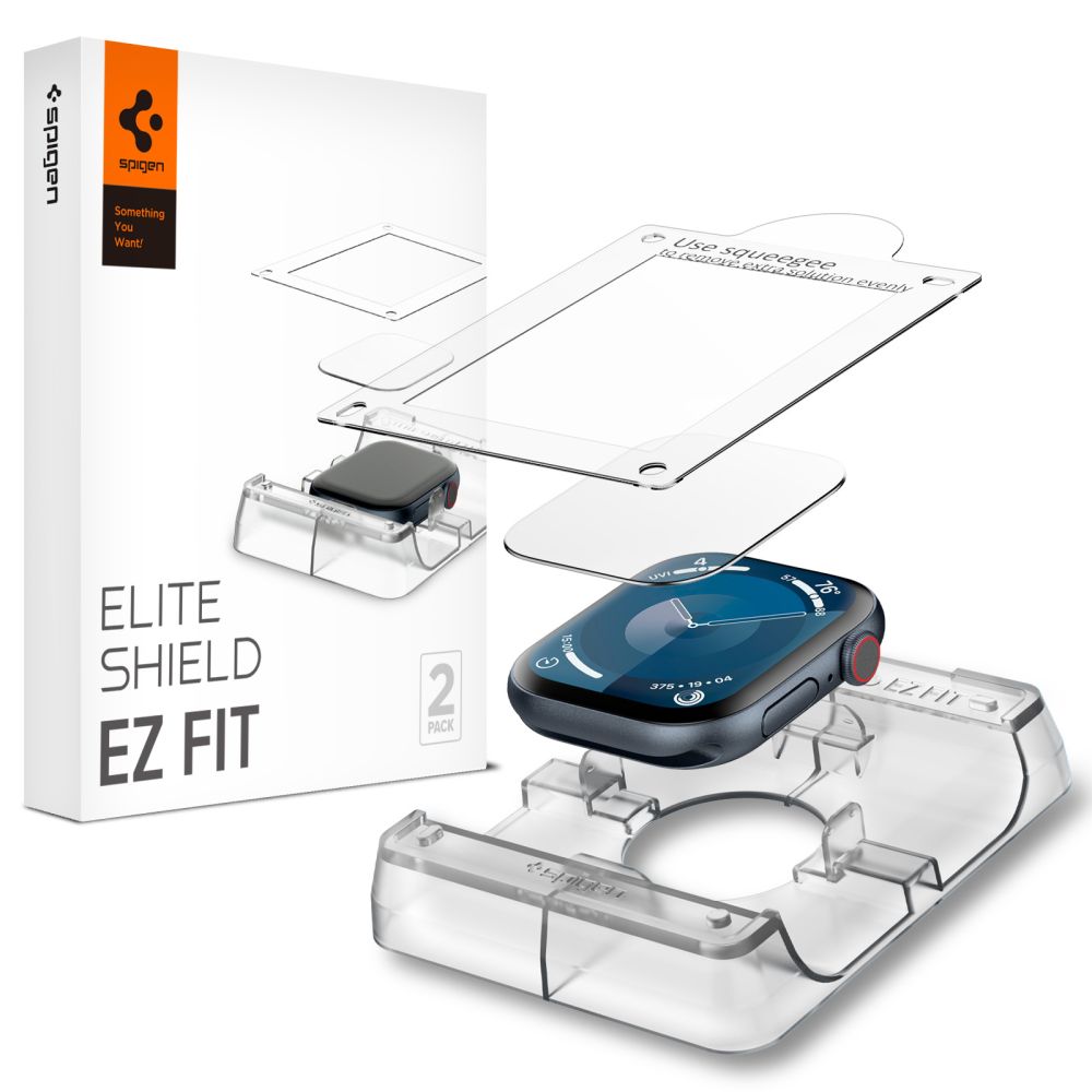 Spigen Elite Shield EZ FIT Screen Protector for Apple Watch 42mm Series, Set of 2, Plastic AFL08580