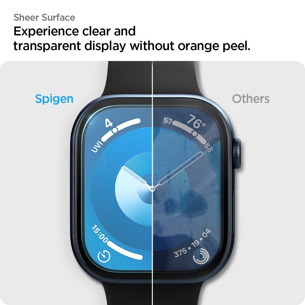 Spigen Elite Shield EZ FIT Screen Protector for Apple Watch 46mm Series, Set of 2, Plastic AFL08579