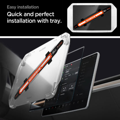 Spigen GlastR EZ FIT Anti-Glare FC Screen Protector for Tesla Y (2026 / 2025) / 3 (2026 / 2025 / 2024) Navigation Display, Tempered Glass AGL07152