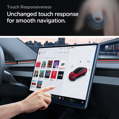 Spigen GlastR EZ FIT Anti-Glare FC Screen Protector for Tesla Y (2026 / 2025) / 3 (2026 / 2025 / 2024) Navigation Display, Tempered Glass AGL07152