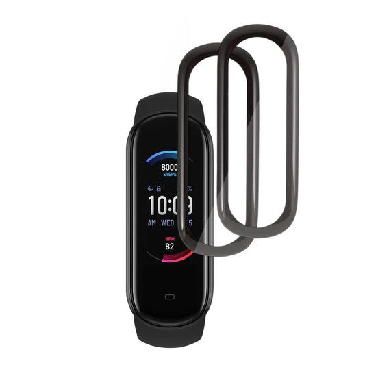 Techsuit Nano Flex Protection Film for Amazfit Band 5, Set of 2 pieces, Plastic, Black