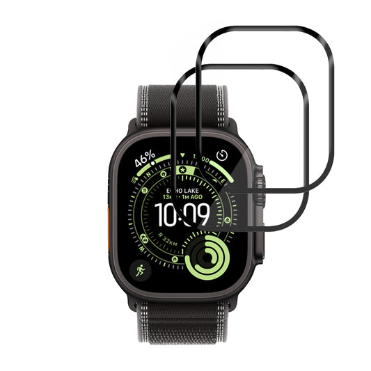 Techsuit Nano Flex Protection Film for Apple Watch Ultra Series, Set of 2 Pieces, Plastic, Black