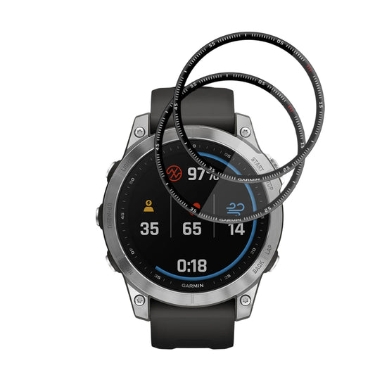 Techsuit Nano Flex Protection Film for Garmin Fenix 7, Set of 2 Pieces, Plastic, Black