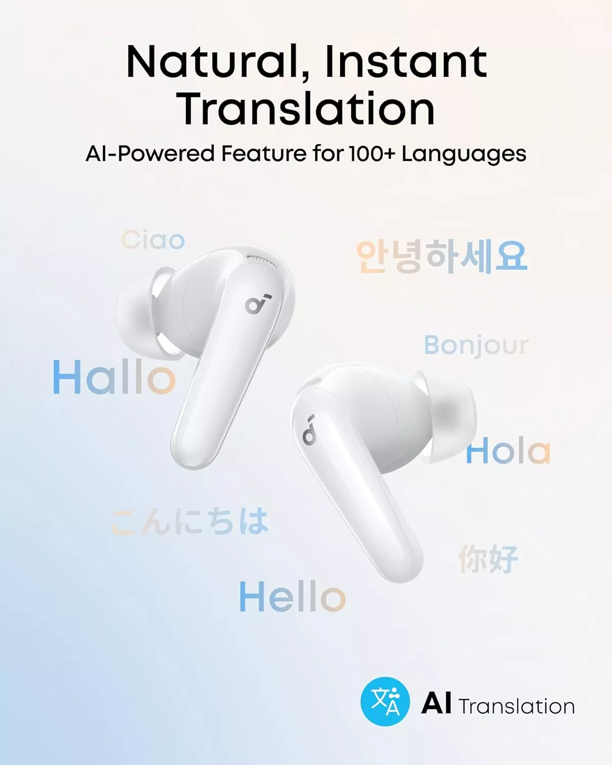 Handsfree Bluetooth Anker Soundcore R60i, TWS, ANC, White D1202G21