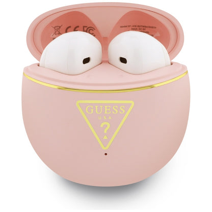 Handsfree Bluetooth Guess Script Print, TWS, Pink