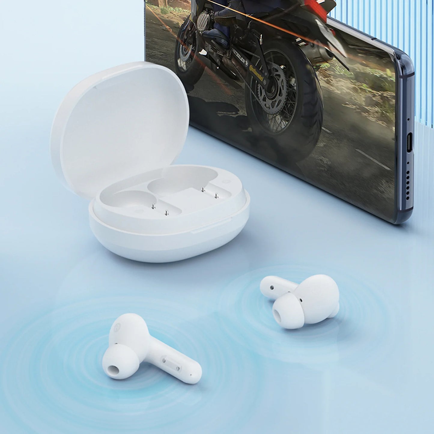 Handsfree Bluetooth Haylou Moripods T78, TWS, ANC, White