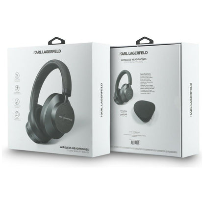 Karl Lagerfeld Saffiano Elongated Bluetooth Handsfree, A2DP, ANC, Grey