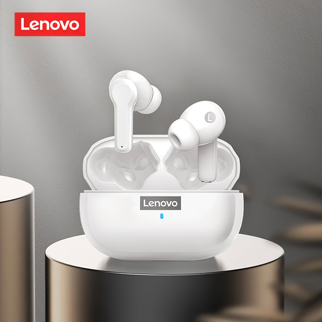 Handsfree Bluetooth Lenovo LP1S, TWS, White