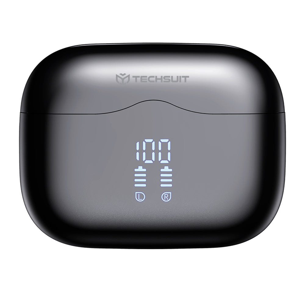 Handsfree Bluetooth Techsuit CW2 VelarX One, TWS, ANC, Black