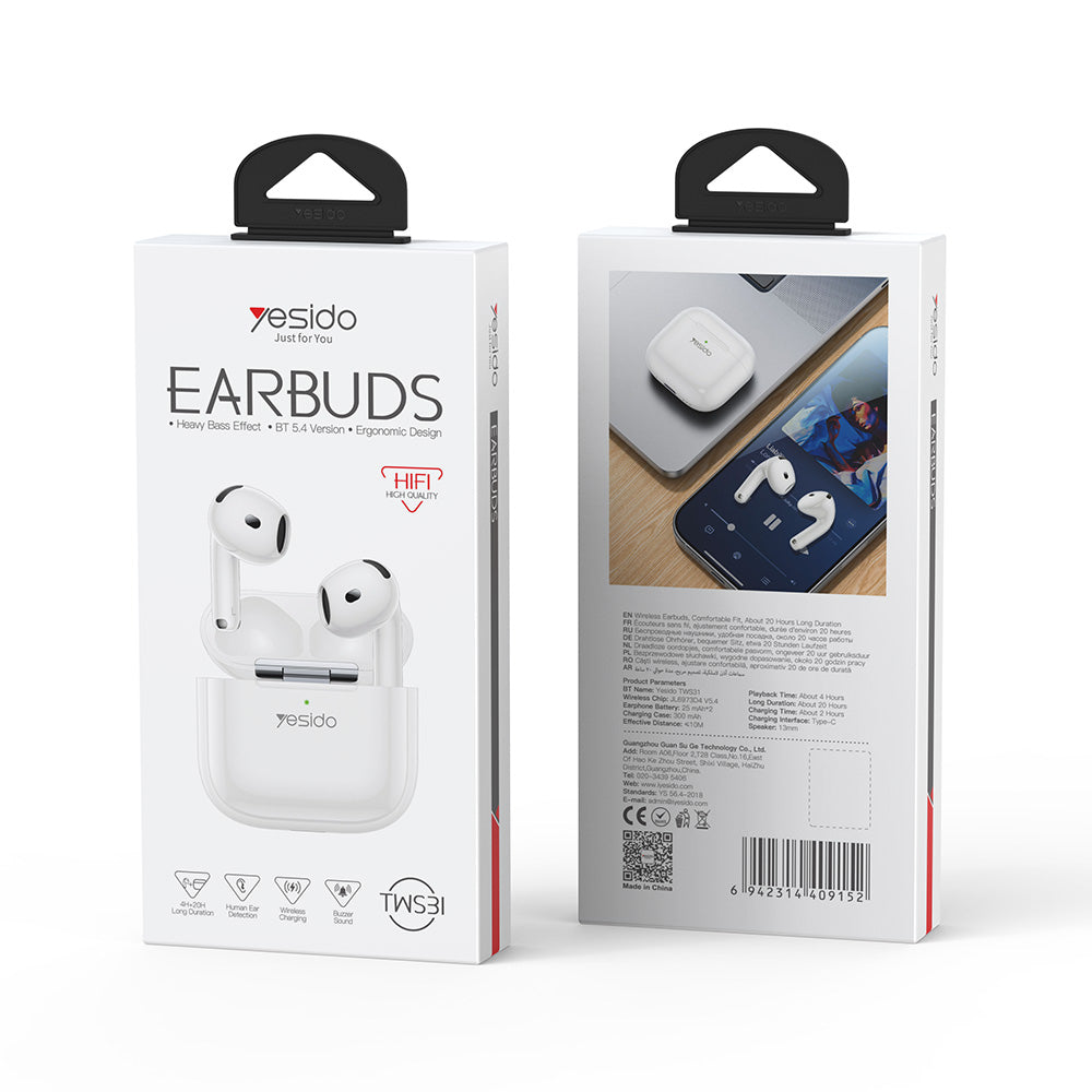 Handsfree Bluetooth Yesido TWS31, TWS, White