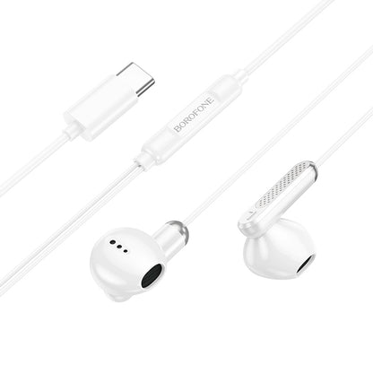 Handsfree USB-C Borofone BM89 Surpass, White