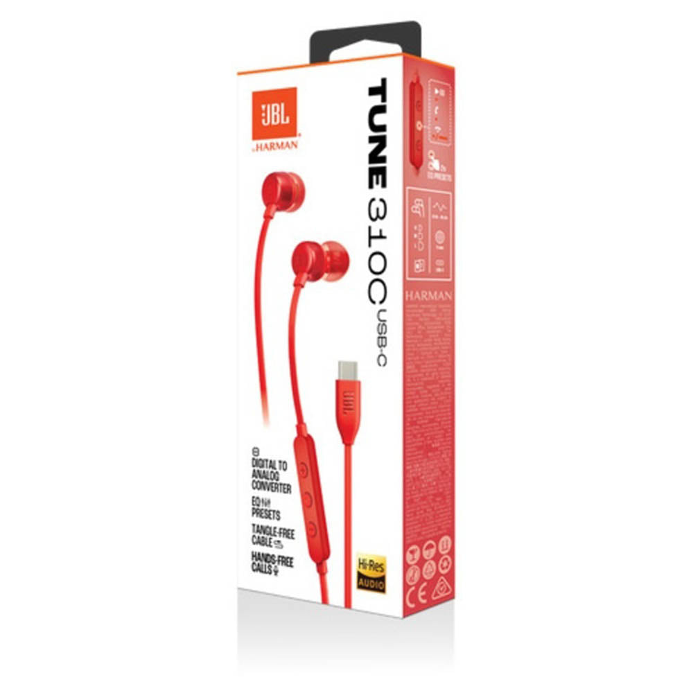 Handsfree USB-C JBL Tune 310C, Red JBLT310CRED