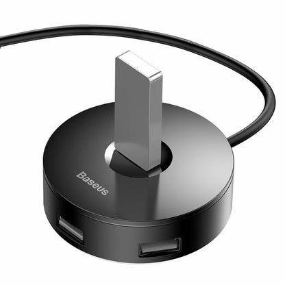 Baseus Round USB Hub, 3 x USB-A - 1 x USB-A 3.0, 1m, Black CAHUB-U01