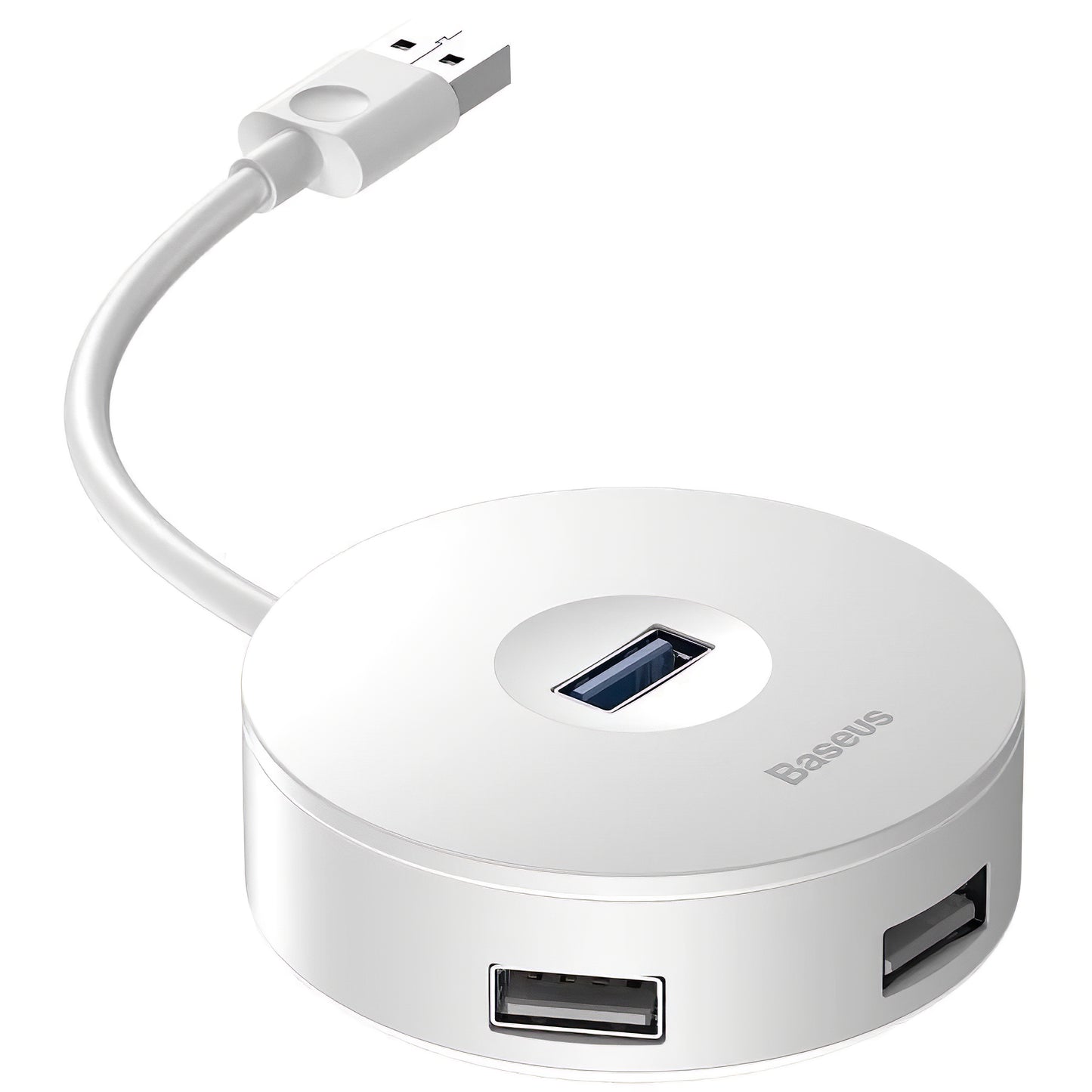 Baseus Round USB Hub, 3 x USB-A - 1 x USB-A 3.0, 0.1m, White CAHUB-F02