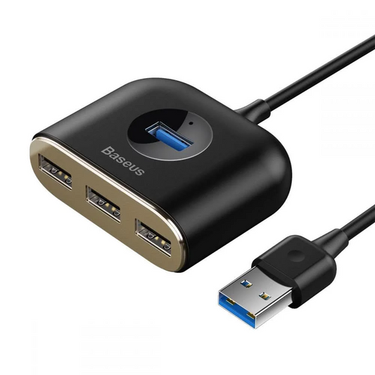 Baseus Square USB Hub, 1 x USB-A 3.0 - 3 x USB-A, Black CAHUB-AY01