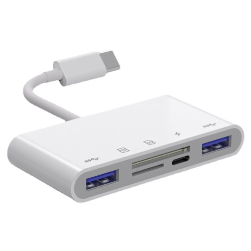 OEM USB-C Hub NK-1032TC, 2 x USB-A - 1 x USB-C - 1 x SD - 1 x microSD, White 