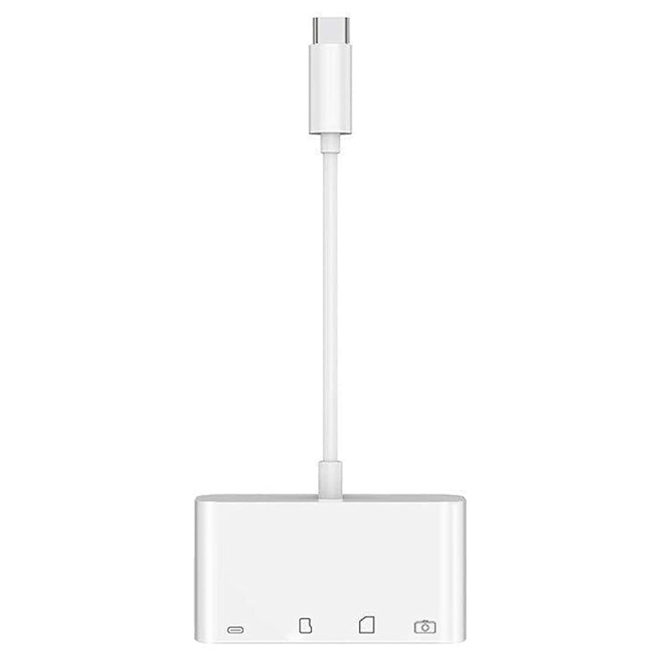 USB-C Hub OEM NK108LTC, 1 x USB-A - 1 x USB-C - 1 x SD - 1 x microSD, White