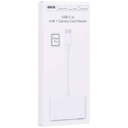 USB-C Hub OEM NK108LTC, 1 x USB-A - 1 x USB-C - 1 x SD - 1 x microSD, White