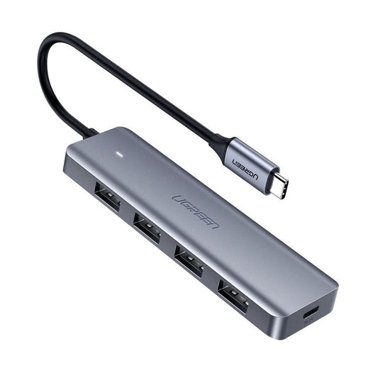 USB Type-C Hub UGREEN CM219, 4 x USB 3.0, microUSB Power Port, Gray